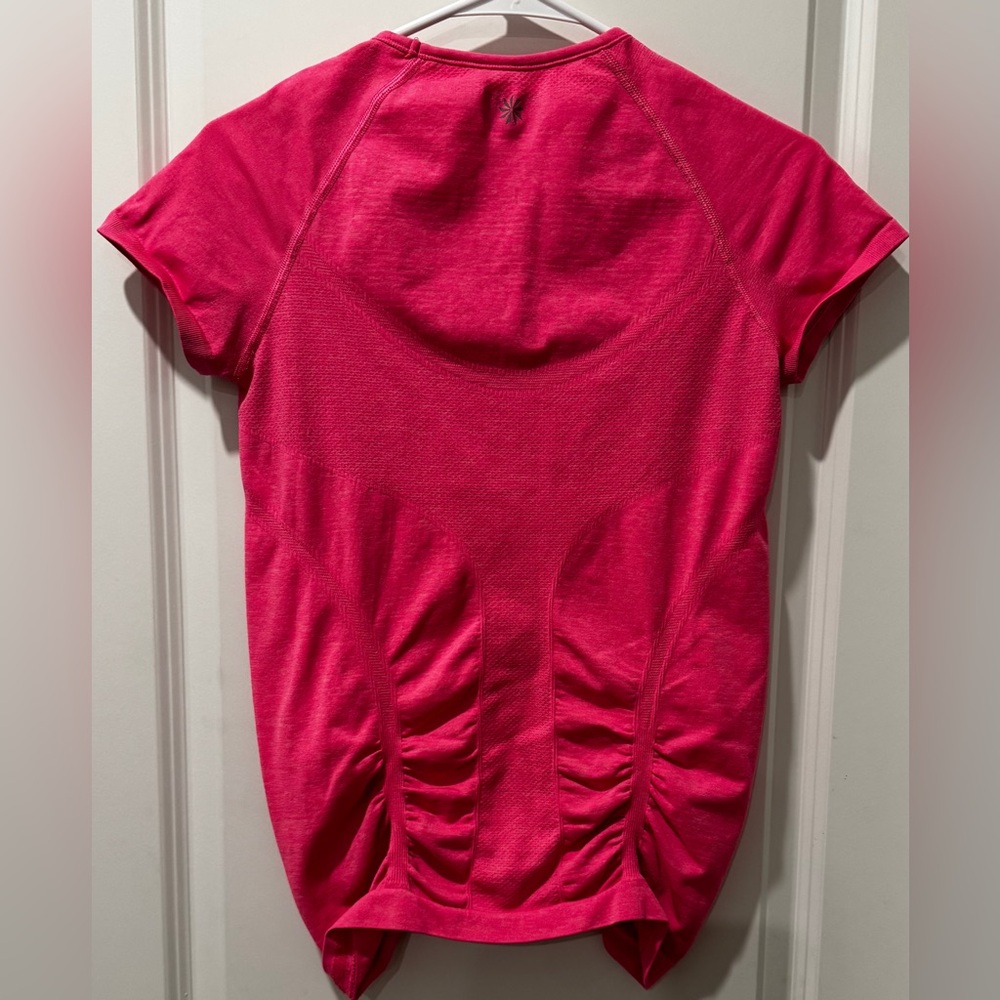 Athleta Seamless Ruched Performance Tee Short Sleeve Pink Size S - Picture 9 of 9